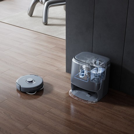 Narwal Freo Z Ultra Robot Vacuum and Mop, All-in-One Station, 12,000Pa Power, Self-Empty, Dual-camera, Zero-Tangling, 120-day Maintenance-Free, Auto Mop Lifting To 12mm, Tri-Laser Obstacle Avoidance, AI-Adaptive Hot Water Washing & Drying - Gray