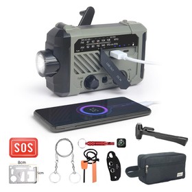 Portable Camping Emergency Solar Radio with Hand Crank