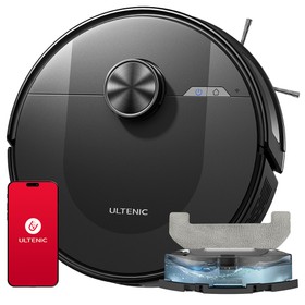 Ultenic D10 Robot Vacuum Cleaner 15min LiDAR Quick Map 4000Pa Suction 120min Runtime Carpet Auto-Boost No-Go Zone Time Scheduled Siri/Alexa/APP Remote Control for Hardwood Tiles Carpet etc.