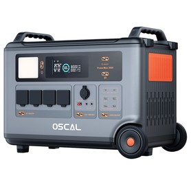 Blackview Oscal PowerMax 6000 Centrale électrique robuste, 6000W, batterie LiFePO4 de 3600Wh à 57600Wh, 14 prises, sortie double tension 120V/240V, 3500+ Life Circle, contrôle intelligent par application, 5 modes d'éclairage LED, signal en code Morse