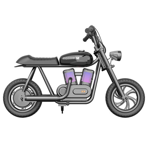 Moto Électrique Enfant HYPERGOGO Challenger 12 Plus - 16 Km/h, Lumière RGB, Musique, Brouillard - 60 Min Autonomie