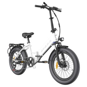 Sepeda Listrik Lipat AVAKA K300, Motor 350W, Baterai 36V 16Ah, Ban 20*3.0 inci, Kecepatan Maksimum 31km/jam, Jangkauan 100km, Rem Cakram Depan & Belakang, Layar LCD, SHIMANO 7-kecepatan - Putih