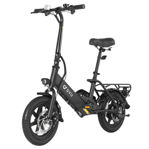 DYU C3 Faltbares Elektrofahrrad, 250-W-Motor, 36-V-7,5-Ah-Akku, 14-Zoll-Reifen, 25 km/h Höchstgeschwindigkeit, 37 km Reichweite, Vorne