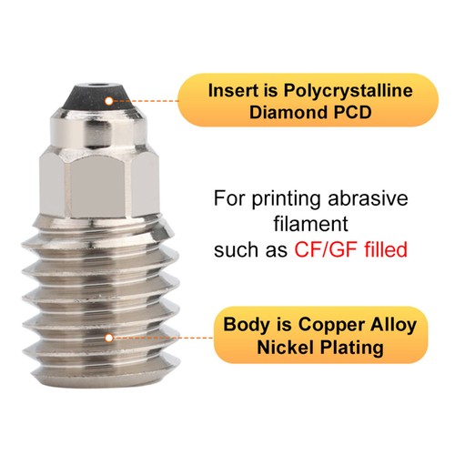 Trianglelab 0,4 mm TZ ZSD Diamant-Kupferlegierungsdüse, kompatibel mit TZ1.0/ TZ2.0/ TZ3.0/ TZ-E3-2.0/ TZ-V6-2.0 Hotend