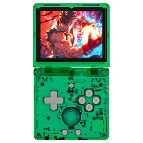 ANBERNIC RG35XXSP Flip Game Console Transparent Green