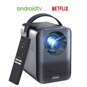 Netflix & Android TV Certified] ETOE D2 Pro Projector Native 1080P Android TV 11 Fully-Sealed Optical Engine 300 ANSI Keystone Correction Dolby Audio Bluetooth 5.1 Upgradeable to Android 12