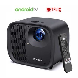 [Netflix & Android TV Certified] ETOE E3 Pro Projector Dolby Digital Plus Native 1080P 600 ANSI Lumens