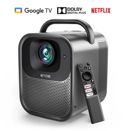 ETOE Seal Pro Projecteur LCD [Certifié Netflix et Google TV] 1000 ANSI 1080P natif certifié Dolby Audio mise au point automatique. Correction automatique du trapèze