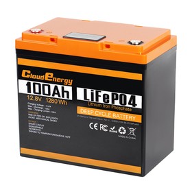 Cloudenergy 12V 100Ah LiFePO4 Battery Pack