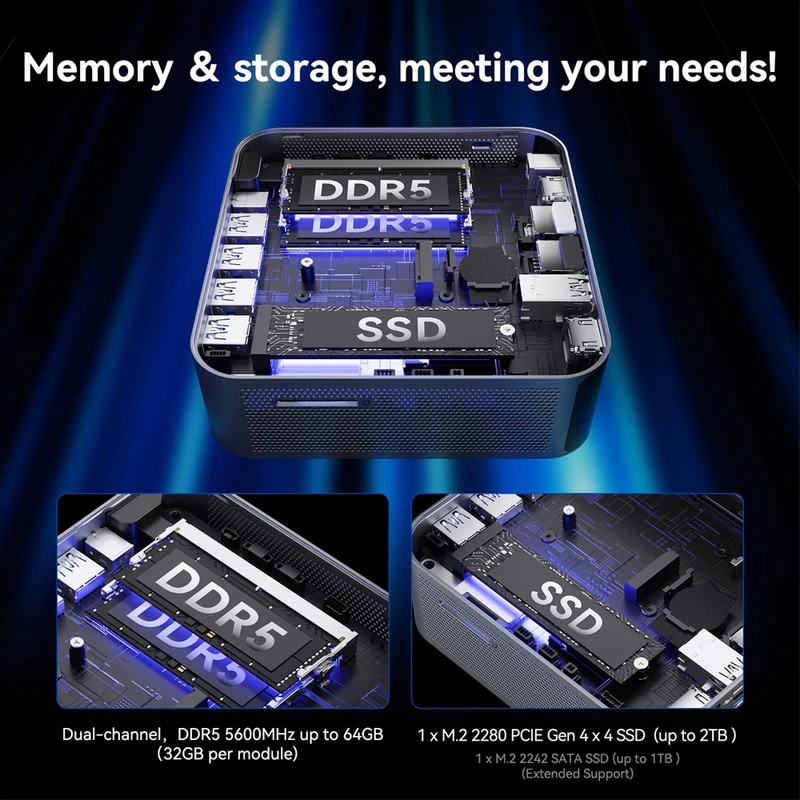 GEEKOM GT1 Mega AI Mini PC U9-185H 32GB+2TB