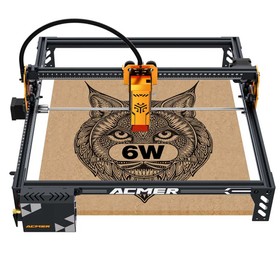 ACMER P1 S Pro 6W Laser Engraver 10000mm/min Max Printing Speed 0.06mm Laser Focus Spot 0.01mm Accuracy Four-wheel Structure 380x370mm