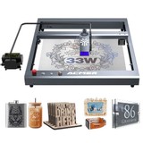 ACMER P2 33W Laser Cutter, Engraving at 30000mm/min, Ultra-silent Auto Air Assist, 0.01mm Engraving Accuracy, iOS Android App Control, Pre-Assembled, 420*400mm