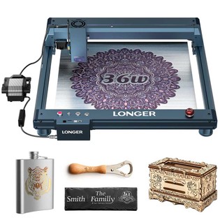 LONGER Laser B1 30W Laser Engraver Cutter, 6-core Laser Head, 33-36W Power Output, 450 x 440mm Engraving Area