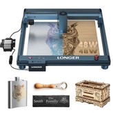 LONGER Laser B1 Lasergravierer/-schneider, 40 W Laserleistung, Luftunterstützungssystem, 0,10 x 0,15 mm Laserpunkt, 36000 mm/min, 450 x 440 mm