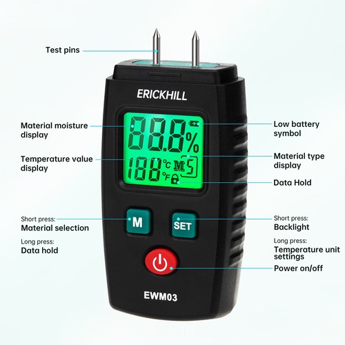 ERICKHILL EWM03 Holzfeuchtemessgerät