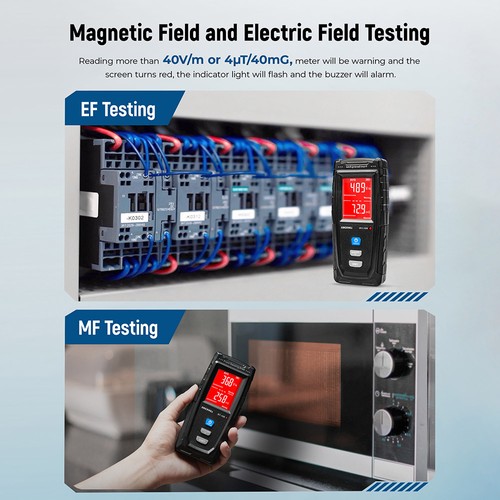 ERICKHILL RT-100 EMF-Messgerät, tragbarer Strahlungsdetektor für elektromagnetische Felder