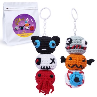 NestledCrafts Halloween Crochet Kit for Beginners, Amigurumi Knitting Kit, with Step-by-Step Video Tutorials – SpookBuds