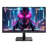 TITAN ARMY P2510G Gaming Monitor, 24.5'' 1920*1080 FAST IPS Screen, 180Hz Refresh Rate, HDR10, 99% sRGB, 1ms GTG, Adaptive Sync, Dynamic OD, Game Assist, 8 Scene Modes, Hardware Low Blue Light, Adjustable Tilt, VESA Mount, 1*HDMI2.0 1*DP1.4 1* Audio