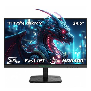 TITAN ARMY P2510HS Gaming Monitor, 24.5'' 1920*1080 CSOT Fast IPS Screen, 300Hz Refresh Rate, 1ms GTG Response Time, HDR400, 121% sRGB, Dynamic OD, Gaming Assist, 10 Scene Modes, PIP/PBP Display, Adjustable Tilt Stand, Wall Mounting