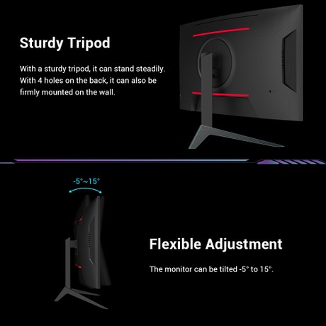 KTC H27S17 27-inch 1500R Curved Gaming Monitor QHD 2560x1440 16:9 ELED 180Hz 120% sRGB 4000:1 Contrast Ratio 1ms MPRT Response Time Low Motion Blur Compatible with FreeSync G-Sync USB 2xHDMI2.0 2xDP1.4 Audio Out VESA Mount