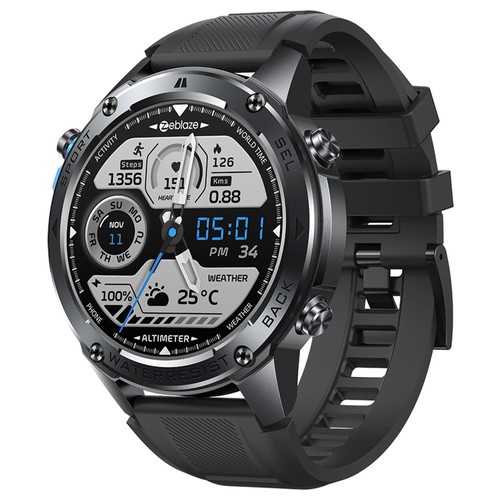 Zeblaze Stratos 2 Ultra Outdoor-Smartwatch, 1,43-Zoll-Bildschirm, Schlafgesundheitsüberwachung, 170 Sportmodi, 6 Positionierungssysteme – Schwarz