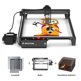 Mecpow X3 Pro 10W mit Gehäuse Rotationswalze Laserbett