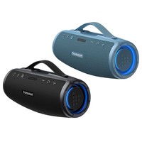 2pcs Tronsmart Mirtune S100 Portable Outdoor Speaker, Customizable EQ, 50W Output, 20 Hours of Playtime, IPX7 Waterproof, Retractable Handle - Blue + Black