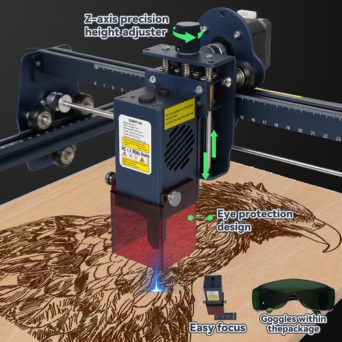 DIMIFUN DM6 B12 12 W Lasergravurmaschine, Augenschutz, 0,01 mm Genauigkeit, 0,06 mm Punkt, 12000 mm/min Geschwindigkeit, 330 x 330 mm