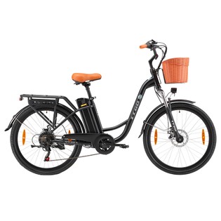 TTGO YY-26ST Electric Bike, 250W Motor, 36V 14.5AH Battery, 26*1.95-inch Tires, 25km/h Max Speed, 100km Max Range, Disc Brake, SHIMANO 6-speed, LED Display - Black