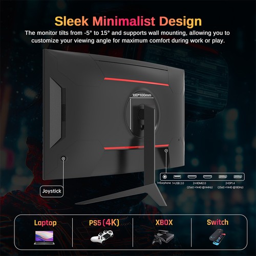 KTC H27S17 Curved Gaming Monitor 27-inch 2560x1440 QHD 170Hz