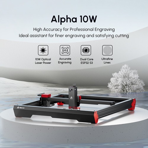 AlgoLaser Alpha 10W Laser Engraver Laser Bed Rotary Roller