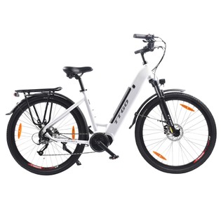 TTGO LK-ZZ-28ST Electric Bike, 250W Motor, 36V 20AH Battery, 700C*45C Tires, 25km/h Max Speed, 180km Range, Hydraulic Disc Brake, Shimano 9 Speed, LCD Display - White