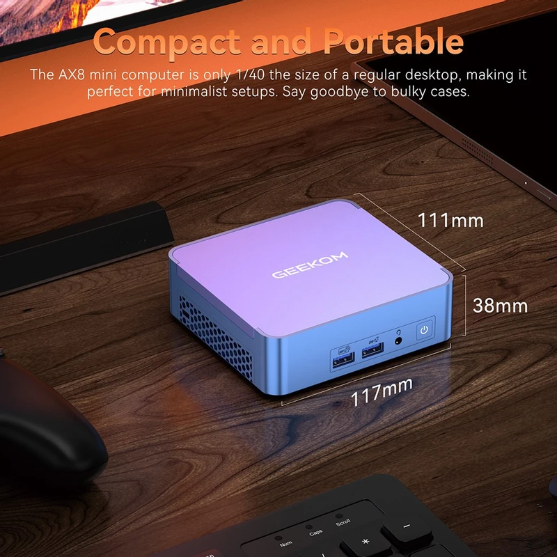 GEEKOM AX8 Pro Mini PC AMD R9-8945HS 32GB+2TB