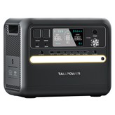TALLPOWER V2400 Hordozható Erőmű, 2160Wh LiFePo4 Napelemes Generátor, 2400W AC Kimenet, Állítható Bemeneti Teljesítmény, PD 100W USB-C, UPS Funkció, LED Fény, 13 Kimenet - Fekete