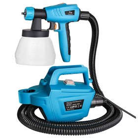 Tilswall 800W High-Pressure Paint Spray Gun – 1100ml/min Spray Speed, 1300ml Detachable Tank, 3 Nozzle Sizes for Furniture, Fences, Car Restoration， Blue