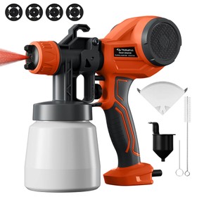 Tilswall Alien 500W Paint Sprayer – 3 Spray Patterns & Nozzles, 550ml/min High-Pressure Sprayer, Adjustable Flow (Orange) for Furniture, Walls, DIY Projects, Orange