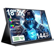 UPERFECT K118 18'' Portable Gaming Monitor 144Hz Refresh Rate 2560x1600 IPS Screen 1000:1 Contrast Ratio FreeSync HDR 100% DCI-P3 Built-in Speaker 9ms Response Time Low Blue Light VESA Mountable 1*Mini HDMI1*Type-C 1*Audio Jack - US Plug