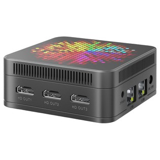 RUPA HSI-95MINI Mini PC, Intel N95 4 Cores Max 3.4GHz, 12GB RAM 512GB SSD, 3*HDMI 4K 60Hz Triple Screen Display, WiFi 5 Bluetooth 5.0, 3*USB 3.0 2*RJ45 1* 3.5mm Audio