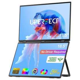 UPERFECT Delta Max 18,5-Zoll-Dual-Screen-Tragbarer Monitor EU-Stecker