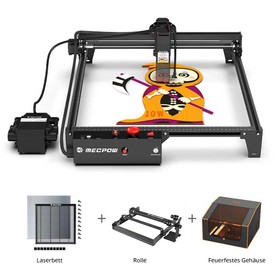 Mecpow X3 Pro 10W mit Gehäuse Rotationswalze Laserbett