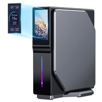 Refurbished OUVIS S1 Mini PC with LCD Screen RGB Light, Intel Alder Lake N95 4 Cores Up to 3.4GHz, 16GB RAM 512GB SSD, 2*HDMI 2.0 4K HD Dual Display, WiFi 5 Bluetooth 4.2, 2*USB 3.0 2*USB 2.0 2*RJ45 - EU Plug
