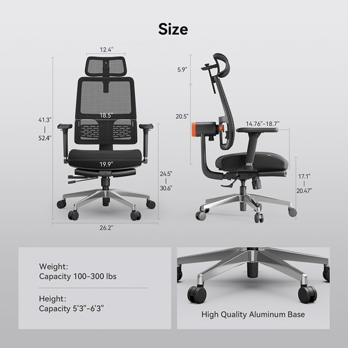 NEWTRAL MagicH-BPro Ergonomic Chair with Footrest and
