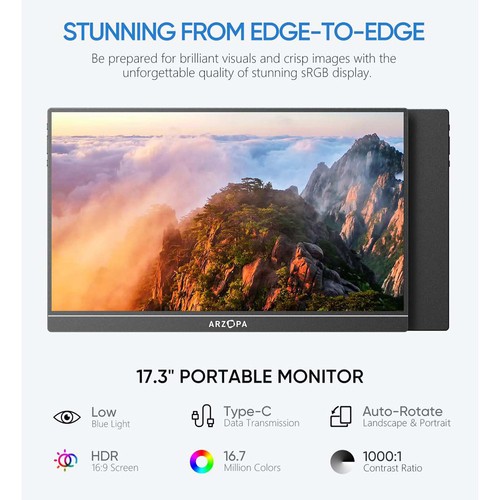 ARZOPA A1M 17,3-Zoll-Tragbarer Monitor