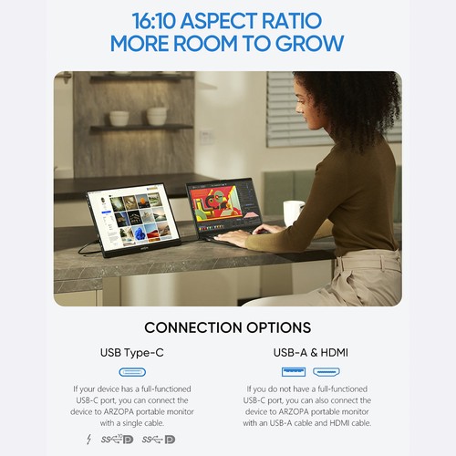 ARZOPA Z1RC 16-Zoll tragbarer Monitor