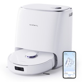 Refurbished Narwal Freo X Ultra Robot Vacuum Cleaner 8200Pa Suction 210min Runtime TriLaser Navigation ZeroTangling Floating Brush 1L Disposable Bag 7week Dust Storage