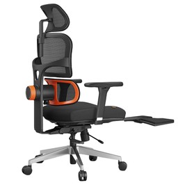 NEWTRAL NT002 Ergonomic Office Chair with Adjustable Footrest & Headrest, Adaptive Lumbar Support and 4D Armrests, Black