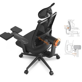 NEWTRAL MagicH-BP Ergonomic Chair with Footrest, Auto-Following Backrest, Adaptive Lower Back Support, Adjustable Armrest Headrest, 4 Positions to Lock - Black