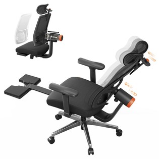 NEWTRAL MagicH-BPro Ergonomic Chair with Footrest, Auto-Following Backrest Headrest, Adaptive Lower Back Support, Adjustable Armrest, 4 Positions to Lock - Black