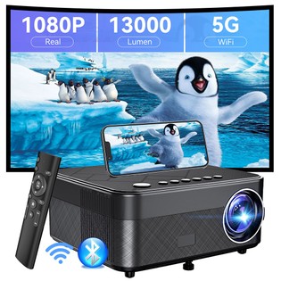 SUREWHEEL SW10 Projector, Native1080P, 13000 Lumens, 180inch Max Projection Size, 5G WiFi & Bluetooth, Zoom Function, 4 Point Keystone Correction