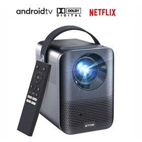 Netflix & Android TV Certified] ETOE D2 Pro Projector, Native 1080P, Android TV 11, Fully-Sealed Optical Engine, 300 ANSI, Keystone Correction, Dolby Audio, Bluetooth 5.1, Upgradeable to Android 12